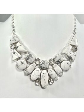 Howlite 925 Large Gemstone Necklace